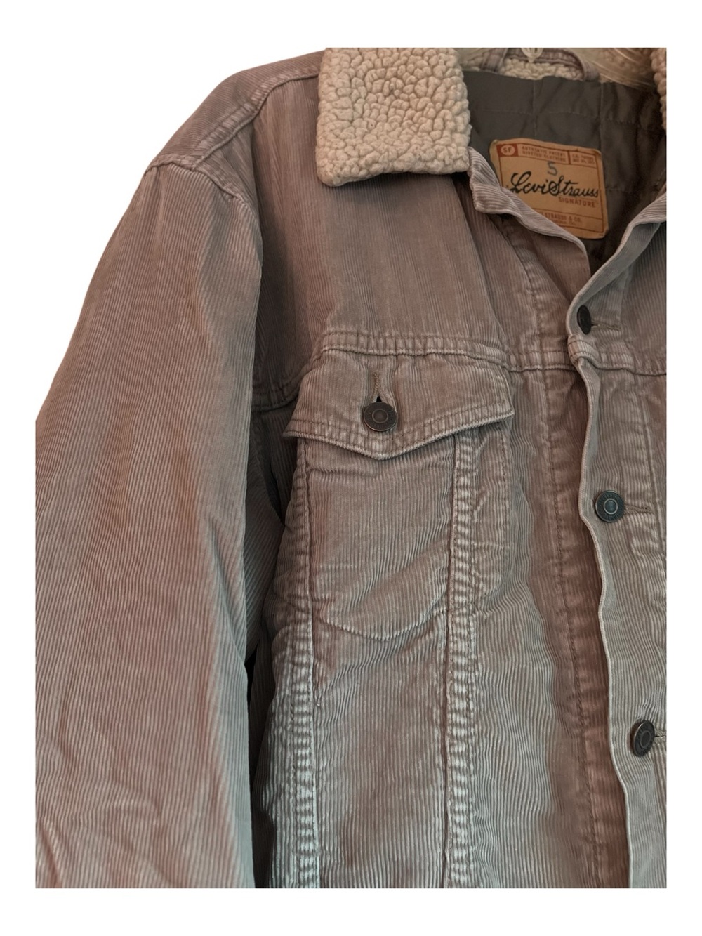 Levi Strauss Signature Quilted Lined Corduroy Trucker Jacket XL - Picture 4 of 12